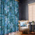 Cyan Hawaii Plumeria With Tropical Flowers Motifs Window Curtain