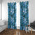 Cyan Hawaii Plumeria With Tropical Flowers Motifs Window Curtain