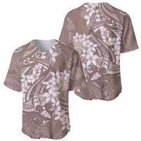 Polynesia Hammerhead Shark Tattoo With Plumeria Lei Baseball Jersey