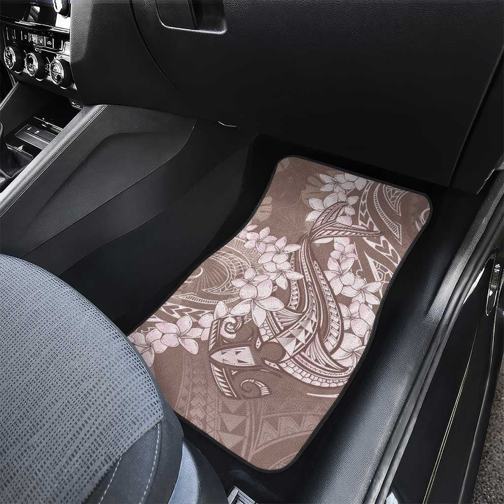 Polynesia Hammerhead Shark Tattoo With Plumeria Lei Car Mats
