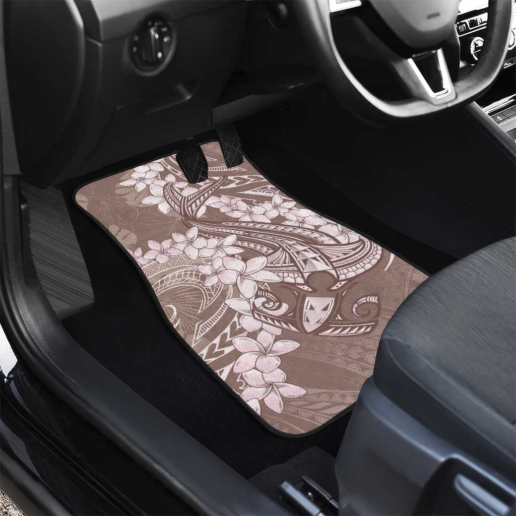 Polynesia Hammerhead Shark Tattoo With Plumeria Lei Car Mats