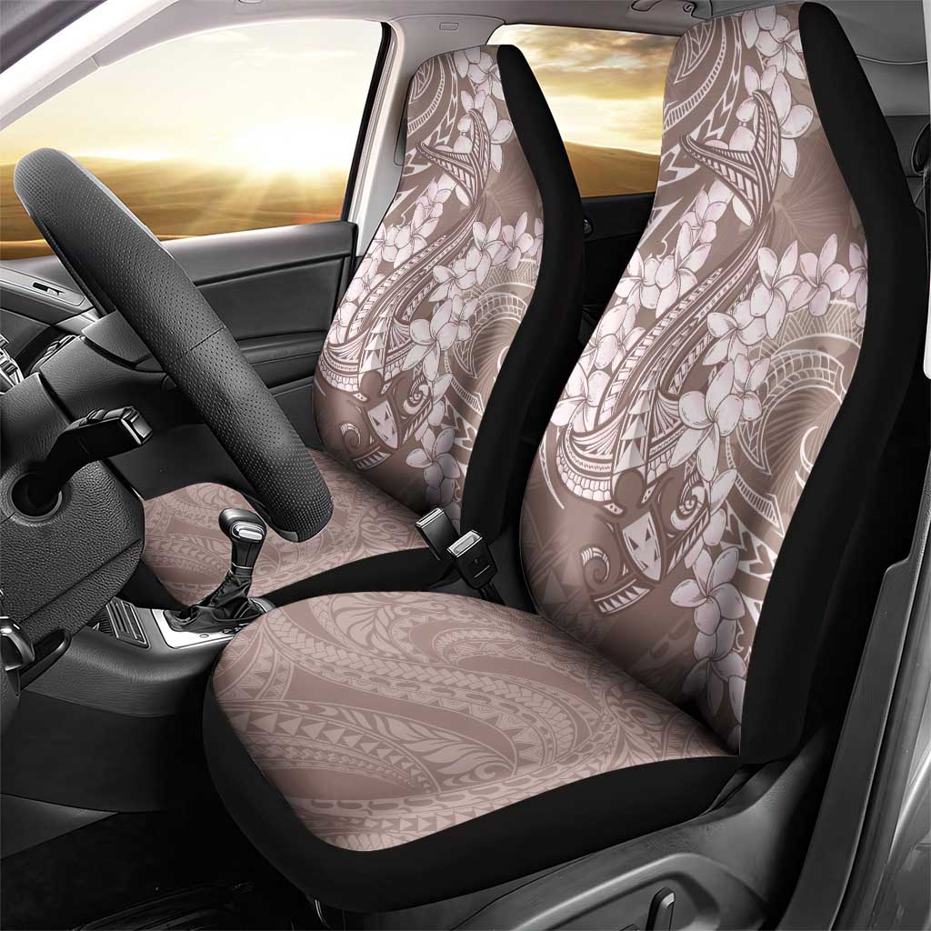 Polynesia Hammerhead Shark Tattoo With Plumeria Lei Car Seat Cover