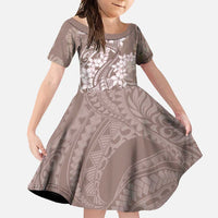 Polynesia Hammerhead Shark Tattoo With Plumeria Lei Family Matching Off Shoulder Maxi Dress and Hawaiian Shirt