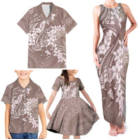 Polynesia Hammerhead Shark Tattoo With Plumeria Lei Family Matching Tank Maxi Dress and Hawaiian Shirt LT14 - Polynesian Pride