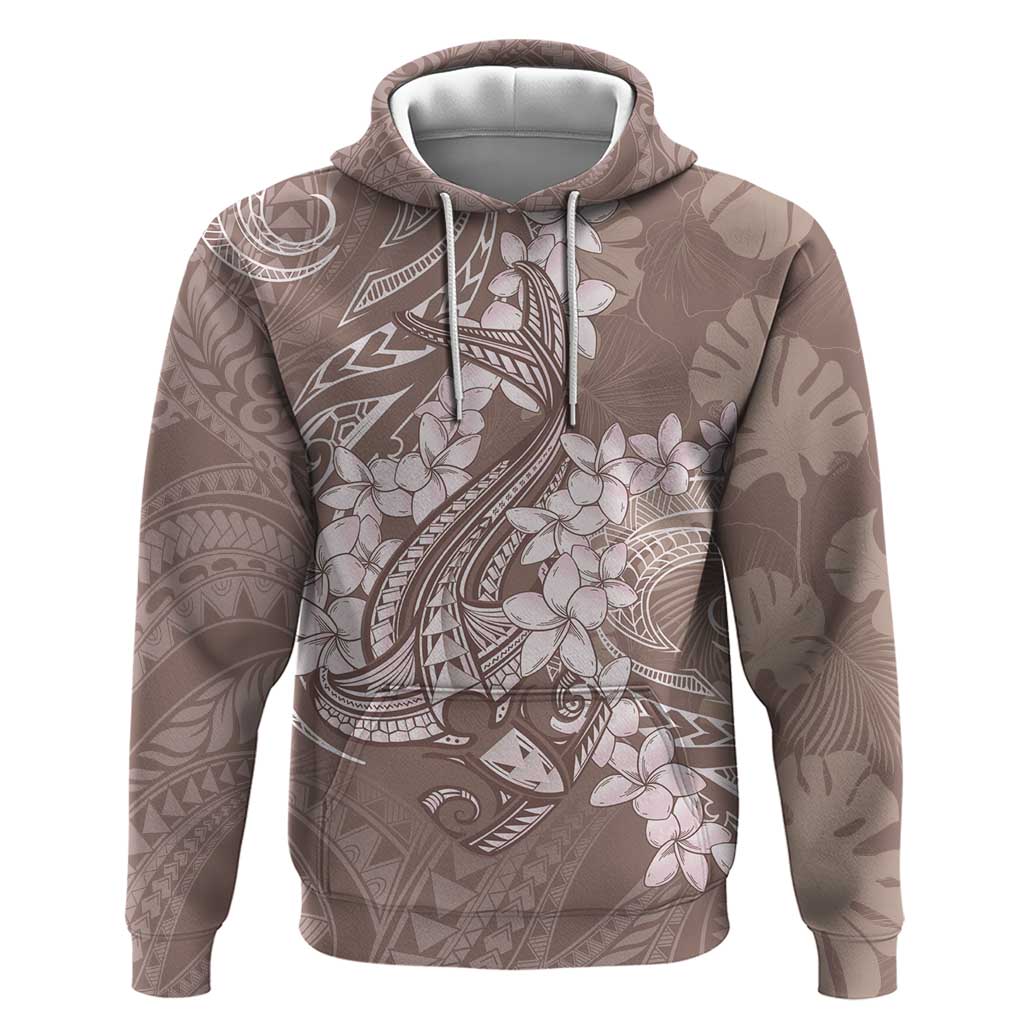 Polynesia Hammerhead Shark Tattoo With Plumeria Lei Hoodie