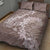 Polynesia Hammerhead Shark Tattoo With Plumeria Lei Quilt Bed Set
