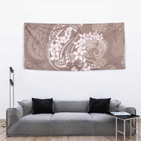 Polynesia Hammerhead Shark Tattoo With Plumeria Lei Tapestry