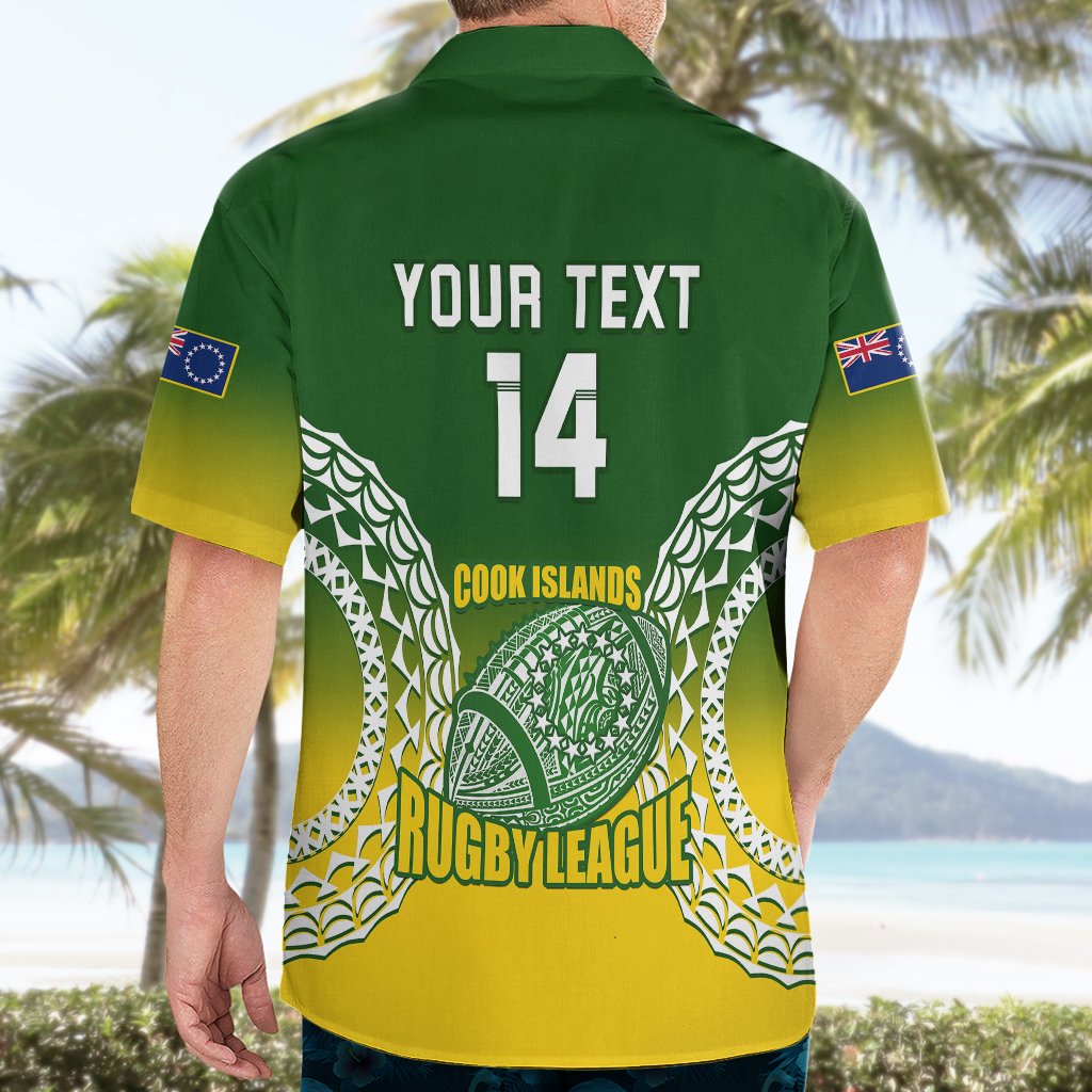 Personalised Cook Islands Rugby Hawaiian Shirt Pacific Go The Kukis Gradient Style LT14 - Polynesian Pride
