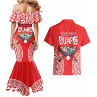 Personalised Taiwan Billiards Couples Matching Mermaid Dress and Hawaiian Shirt Eight-ball Pool Polynesia Tattoo - Polynesian Pride