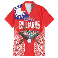 Personalised Taiwan Billiards Family Matching Off The Shoulder Long Sleeve Dress and Hawaiian Shirt Eight-ball Pool Polynesia Tattoo LT14 Dad's Shirt - Short Sleeve Red - Polynesian Pride