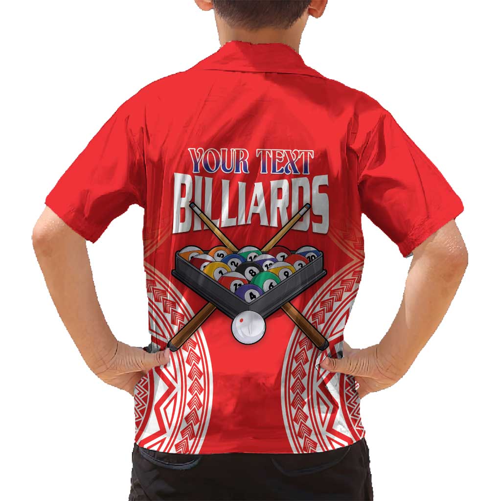 Personalised Taiwan Billiards Family Matching Off Shoulder Short Dress and Hawaiian Shirt Eight-ball Pool Polynesia Tattoo - Polynesian Pride