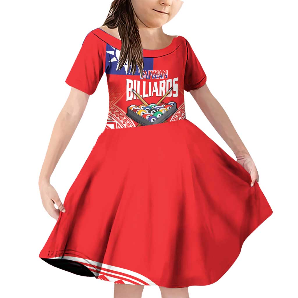 Personalised Taiwan Billiards Family Matching Off Shoulder Short Dress and Hawaiian Shirt Eight-ball Pool Polynesia Tattoo - Polynesian Pride