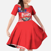 Personalised Taiwan Billiards Family Matching Short Sleeve Bodycon Dress and Hawaiian Shirt Eight-ball Pool Polynesia Tattoo LT14 Daughter's Dress Red - Polynesian Pride