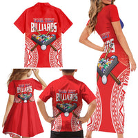 Personalised Taiwan Billiards Family Matching Short Sleeve Bodycon Dress and Hawaiian Shirt Eight-ball Pool Polynesia Tattoo LT14 - Polynesian Pride