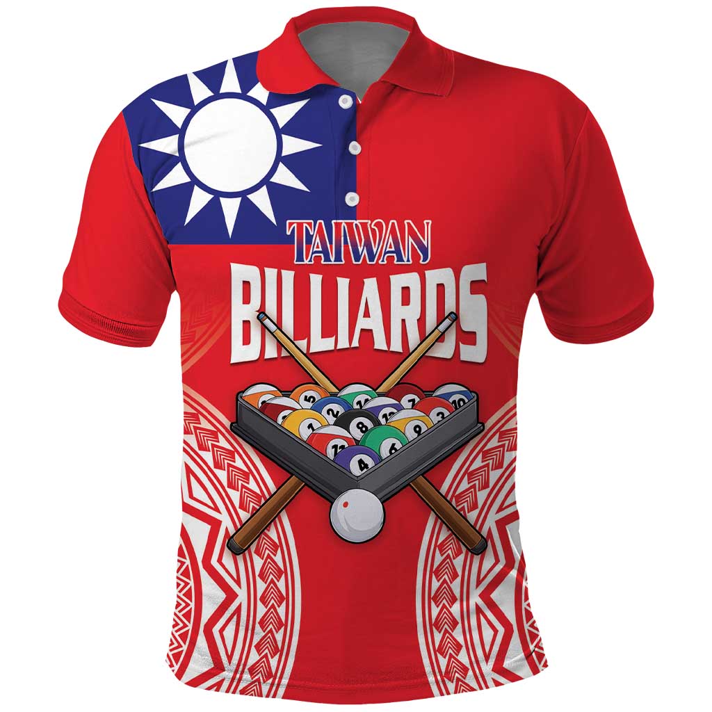 Personalised Taiwan Billiards Polo Shirt Eight-ball Pool Polynesia Tattoo - Polynesian Pride