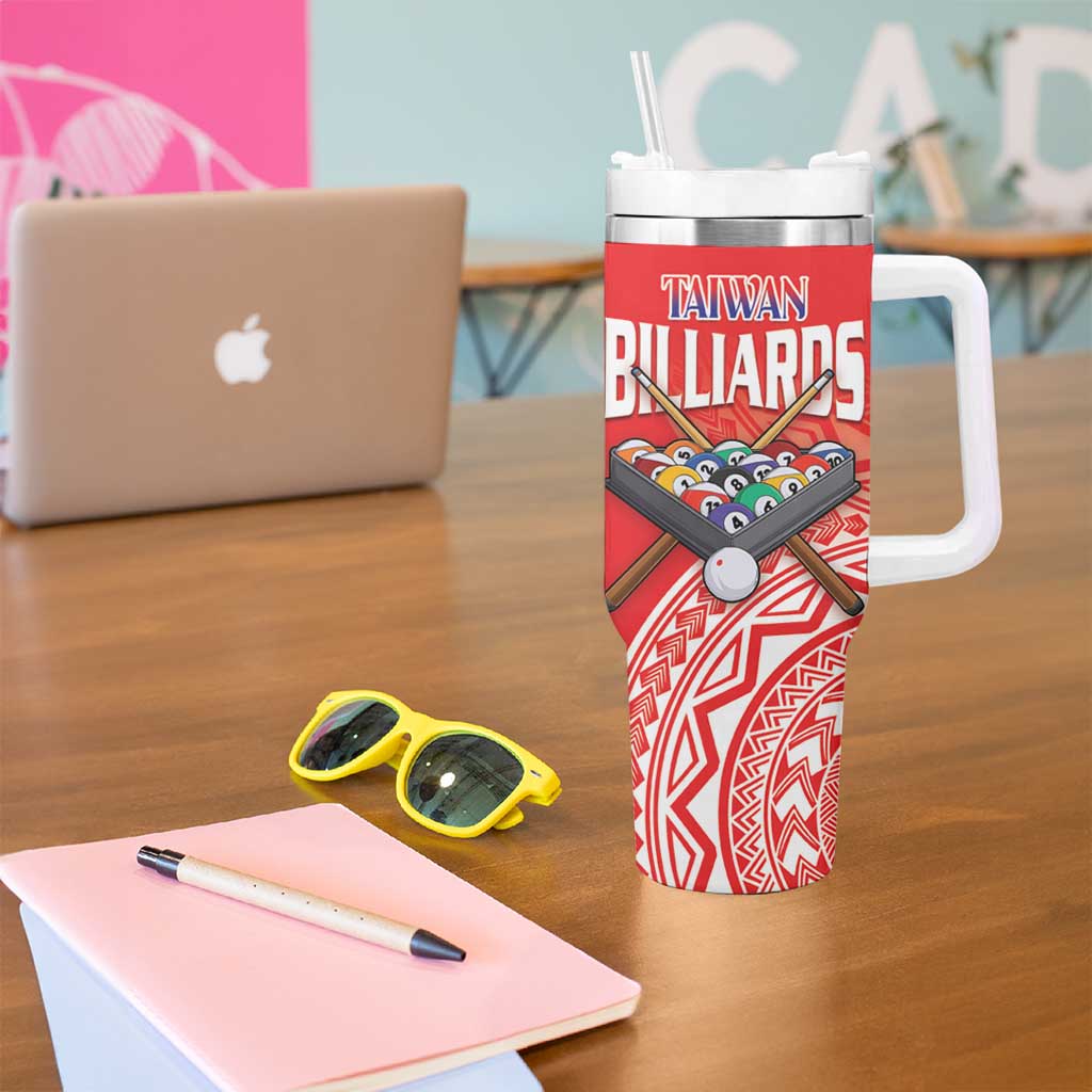 Personalised Taiwan Billiards Tumbler With Handle Eight-ball Pool Polynesia Tattoo - Polynesian Pride