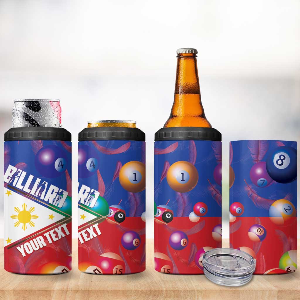 Personalised Philippines Billiards 4 in 1 Can Cooler Tumbler Cue With Balls Flag Style - Polynesian Pride