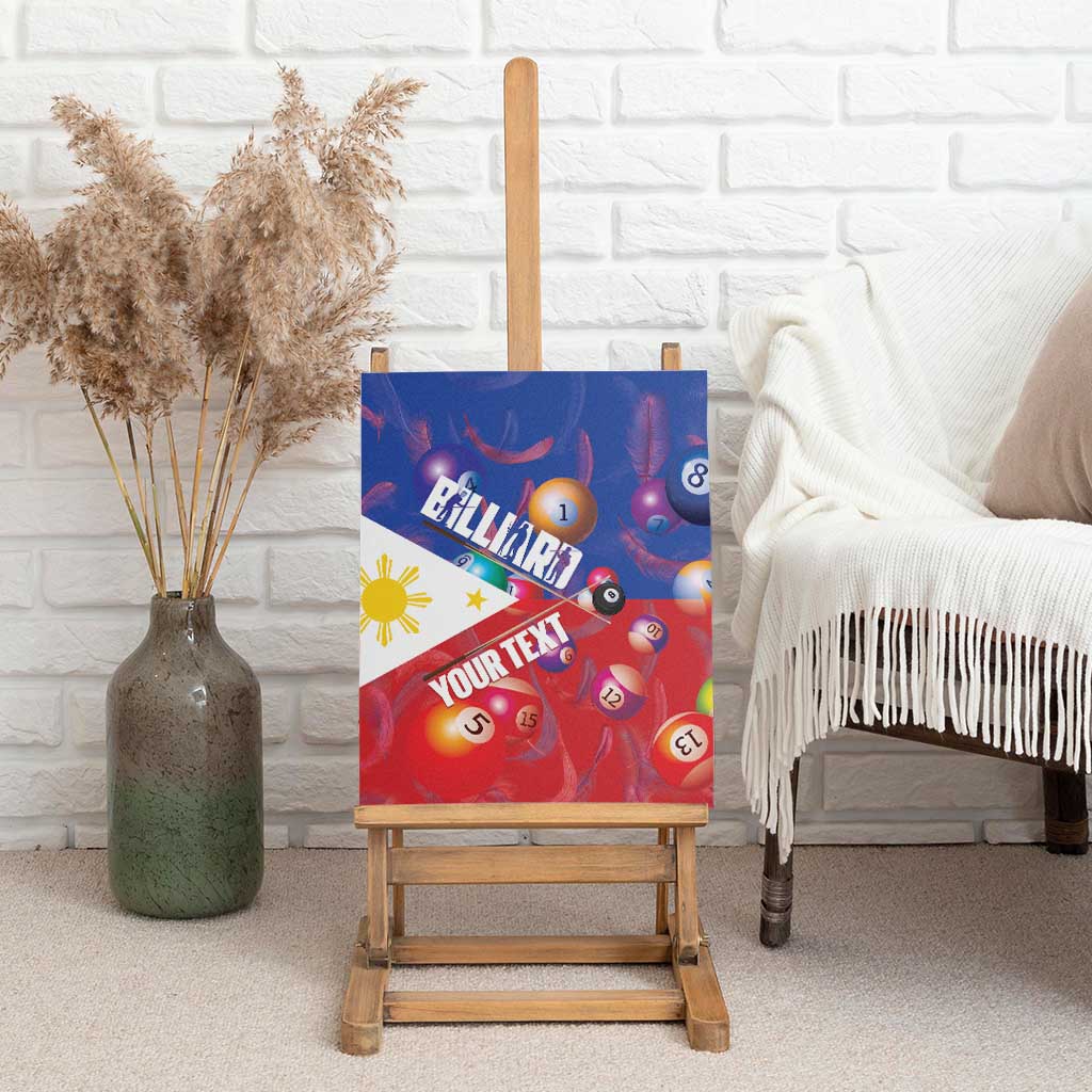 Personalised Philippines Billiards Canvas Wall Art Cue With Balls Flag Style - Polynesian Pride