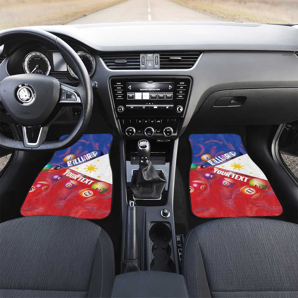 Personalised Philippines Billiards Car Mats Cue With Balls Flag Style - Polynesian Pride