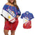 Personalised Philippines Billiards Couples Matching Off Shoulder Short Dress and Hawaiian Shirt Cue With Balls Flag Style - Polynesian Pride