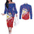 Personalised Philippines Billiards Couples Matching Off The Shoulder Long Sleeve Dress and Long Sleeve Button Shirt Cue With Balls Flag Style - Polynesian Pride