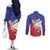 Personalised Philippines Billiards Couples Matching Off The Shoulder Long Sleeve Dress and Long Sleeve Button Shirt Cue With Balls Flag Style - Polynesian Pride
