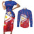 Personalised Philippines Billiards Couples Matching Short Sleeve Bodycon Dress and Long Sleeve Button Shirt Cue With Balls Flag Style - Polynesian Pride