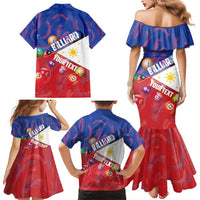Personalised Philippines Billiards Family Matching Mermaid Dress and Hawaiian Shirt Cue With Balls Flag Style LT14 - Polynesian Pride