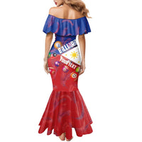 Personalised Philippines Billiards Family Matching Mermaid Dress and Hawaiian Shirt Cue With Balls Flag Style LT14 - Polynesian Pride