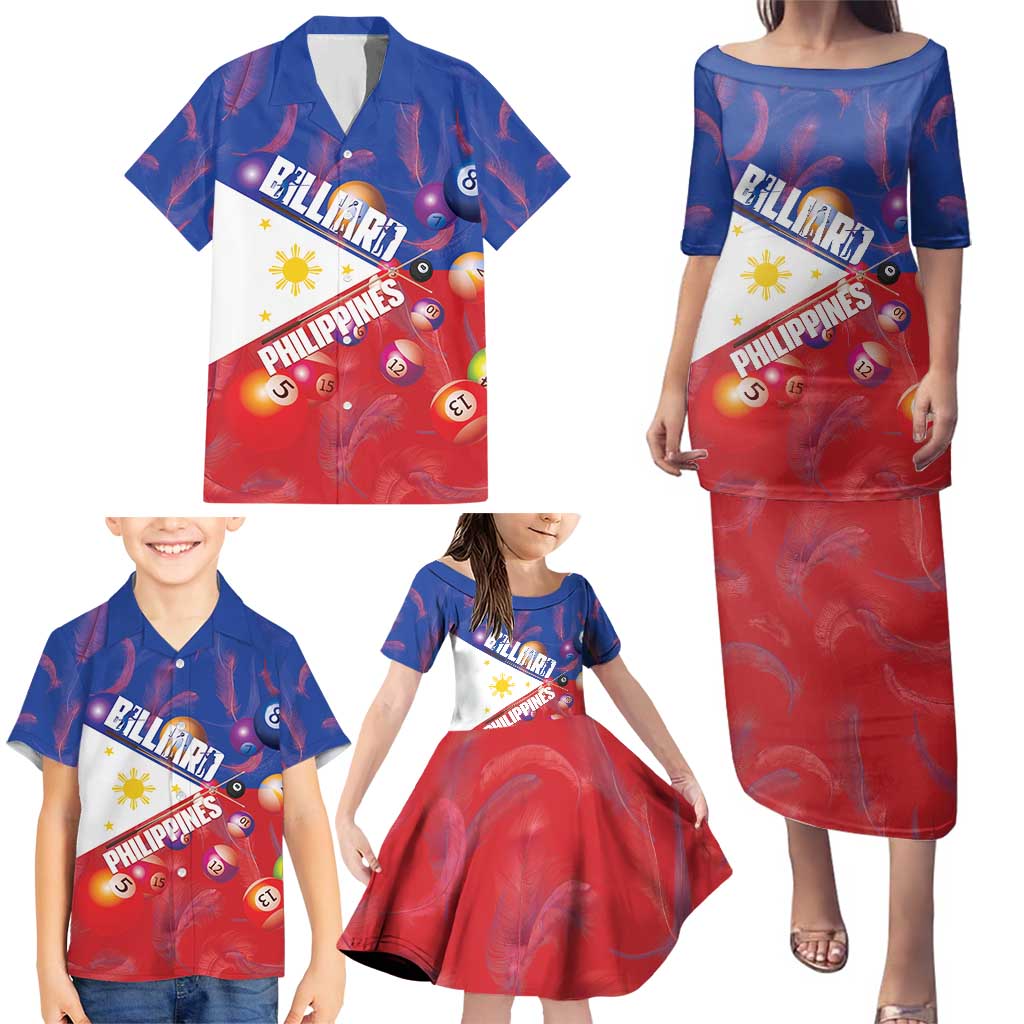 Personalised Philippines Billiards Family Matching Puletasi and Hawaiian Shirt Cue With Balls Flag Style - Polynesian Pride