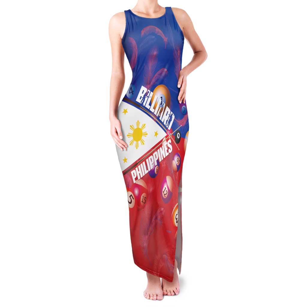 Personalised Philippines Billiards Family Matching Tank Maxi Dress and Hawaiian Shirt Cue With Balls Flag Style LT14 Mom's Dress Red - Polynesian Pride