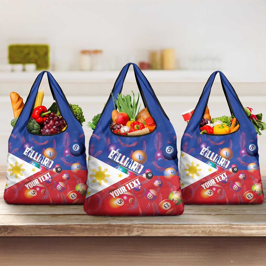 Personalised Philippines Billiards Grocery Bag Cue With Balls Flag Style - Polynesian Pride