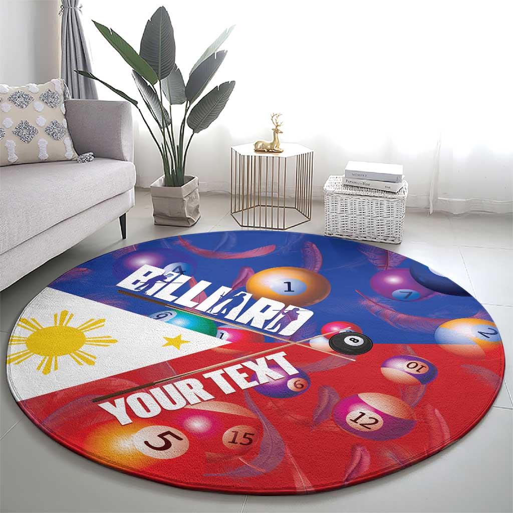Personalised Philippines Billiards Round Carpet Cue With Balls Flag Style - Polynesian Pride
