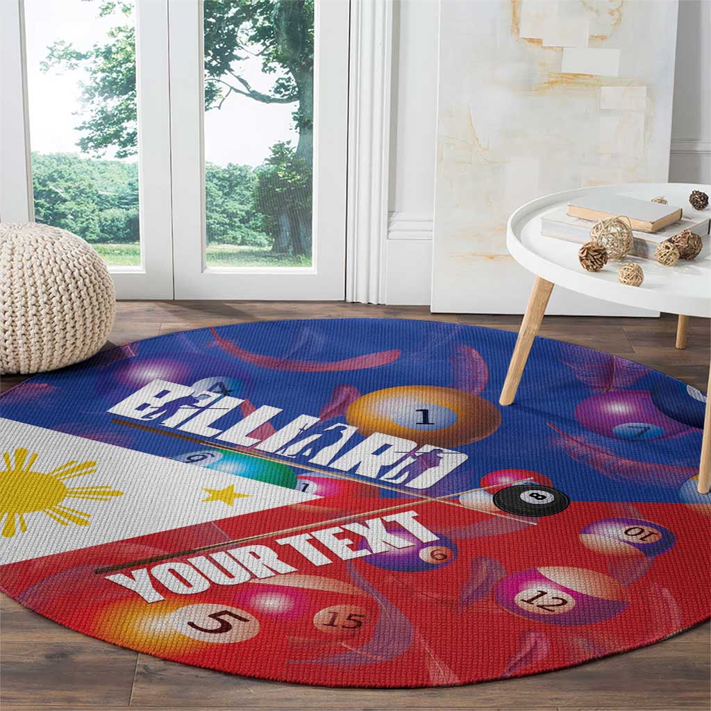 Personalised Philippines Billiards Round Carpet Cue With Balls Flag Style - Polynesian Pride
