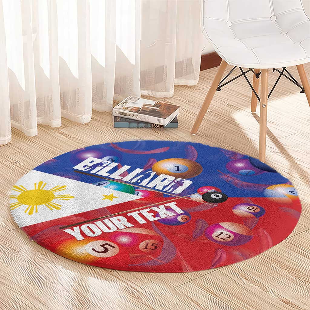 Personalised Philippines Billiards Round Carpet Cue With Balls Flag Style - Polynesian Pride