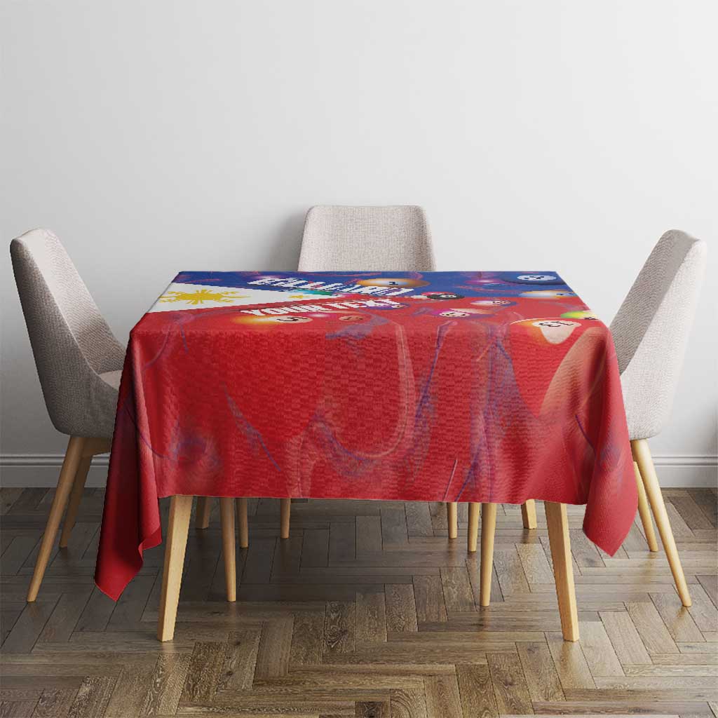 Personalised Philippines Billiards Tablecloth Cue With Balls Flag Style - Polynesian Pride