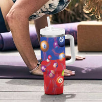 Personalised Philippines Billiards Tumbler With Handle Cue With Balls Flag Style - Polynesian Pride