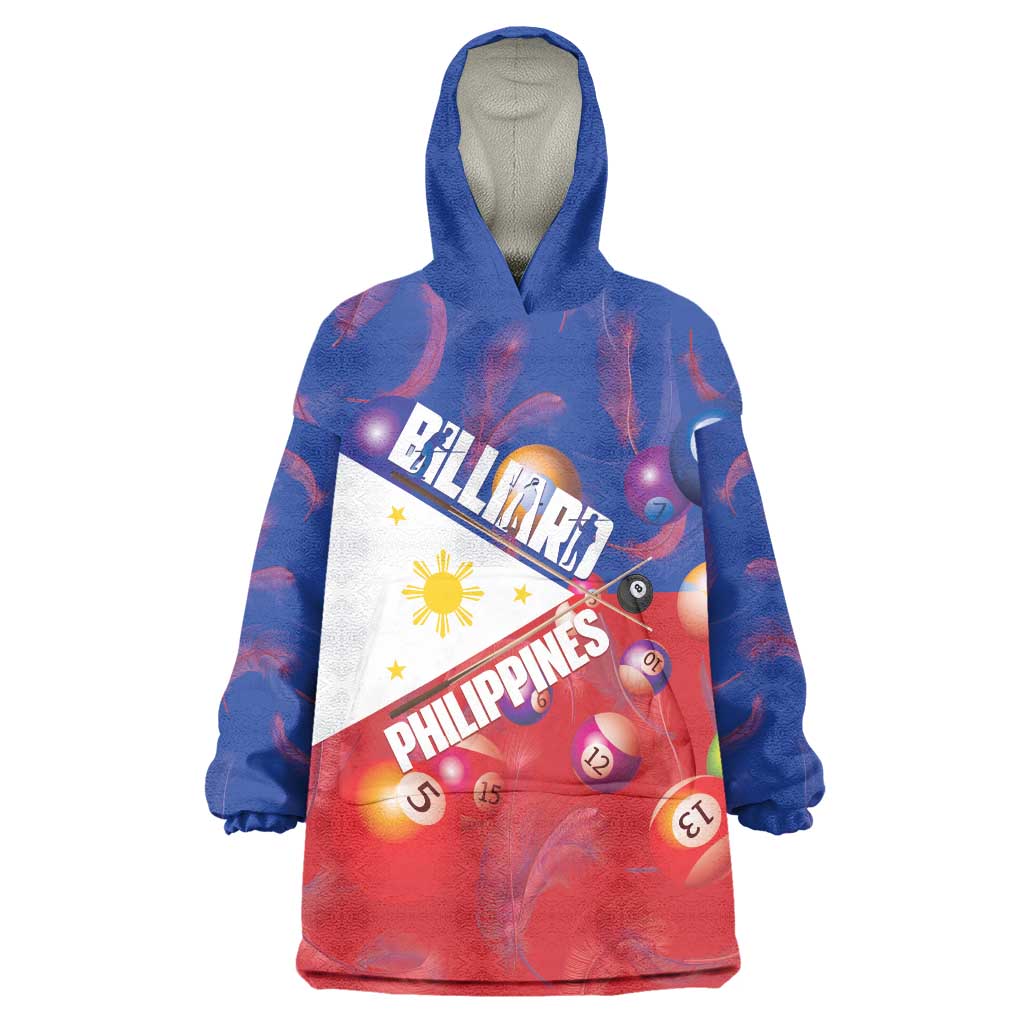Personalised Philippines Billiards Wearable Blanket Hoodie Cue With Balls Flag Style - Polynesian Pride