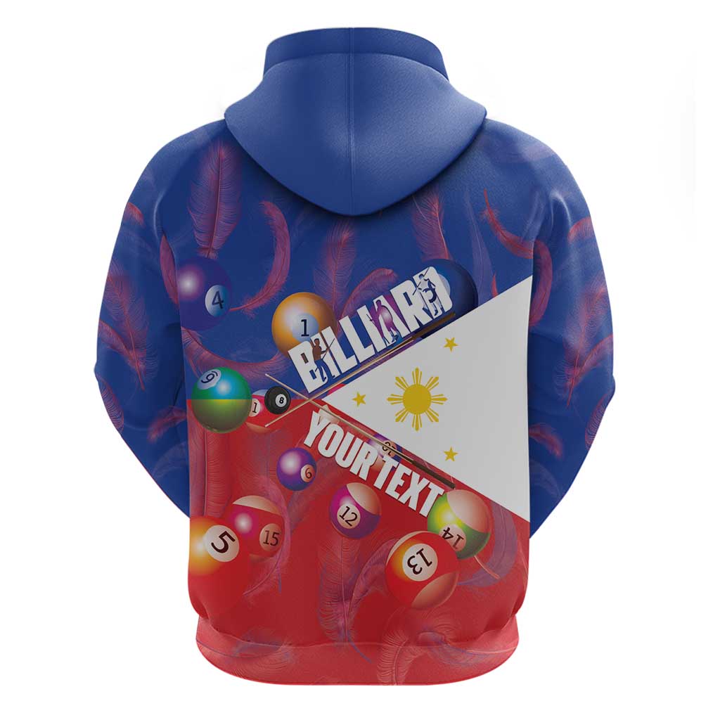 Personalised Philippines Billiards Zip Hoodie Cue With Balls Flag Style - Polynesian Pride