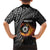 Personalised New Zealand Billiards Family Matching Short Sleeve Bodycon Dress and Hawaiian Shirt Maori Fern On Fire 8 Ball - Polynesian Pride