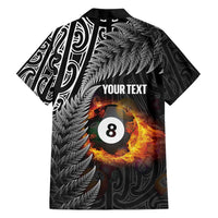Personalised New Zealand Billiards Family Matching Tank Maxi Dress and Hawaiian Shirt Maori Fern On Fire 8 Ball LT14 - Polynesian Pride