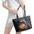 Personalised New Zealand Billiards Leather Tote Bag Maori Fern On Fire 8 Ball - Polynesian Pride