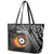 Personalised New Zealand Billiards Leather Tote Bag Maori Fern On Fire 8 Ball - Polynesian Pride