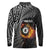 Personalised New Zealand Billiards Long Sleeve Polo Shirt Maori Fern On Fire 8 Ball - Polynesian Pride
