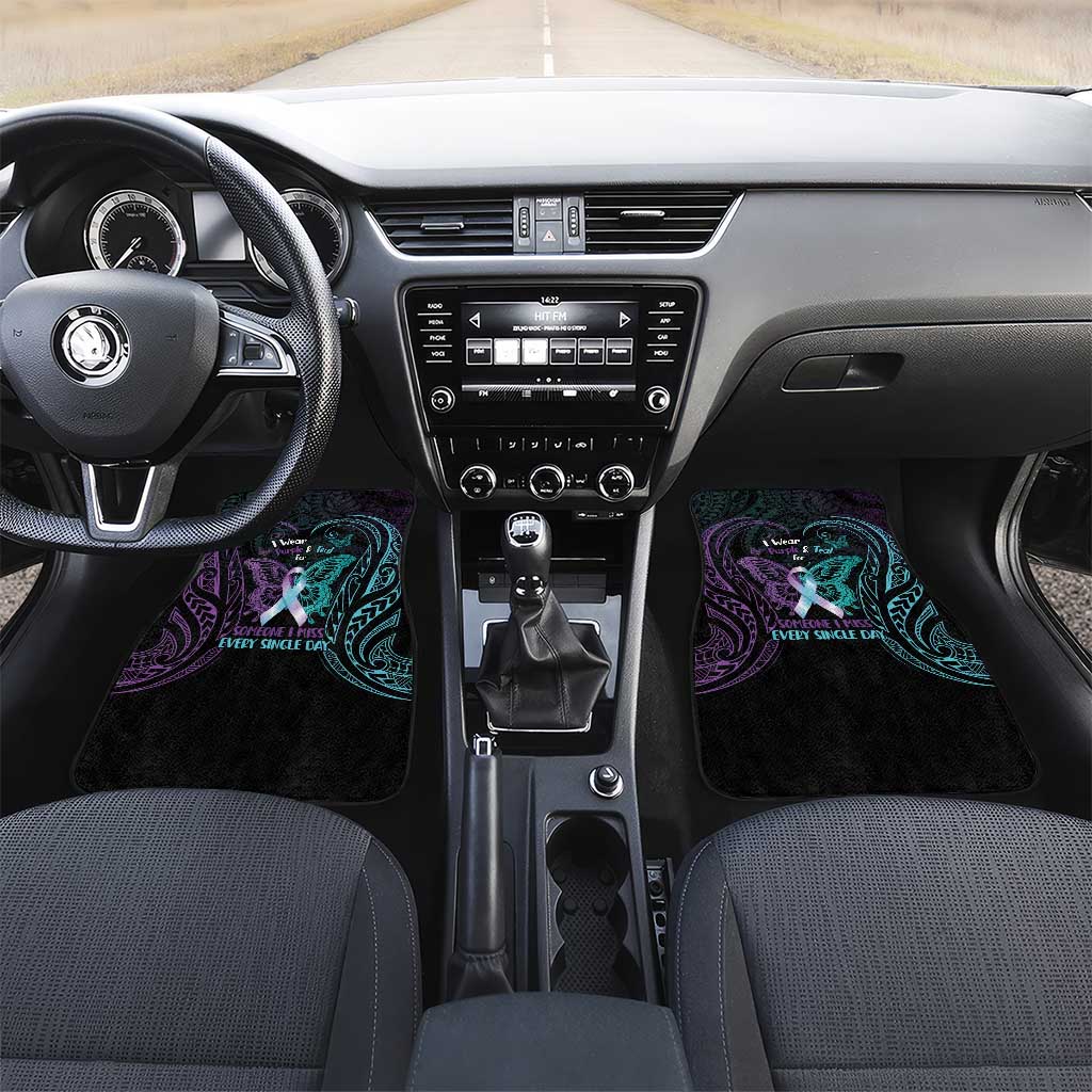 Suicide Awareness Memorial Car Mats I Wear Purple and Teal For Someone I Miss - Polynesian Pride