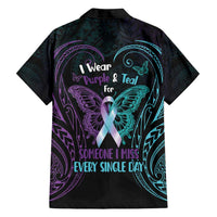 Suicide Awareness Memorial Family Matching Summer Maxi Dress and Hawaiian Shirt I Wear Purple and Teal For Someone I Miss LT14 - Polynesian Pride