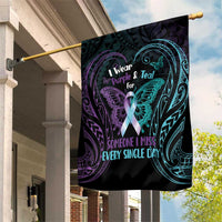 Suicide Awareness Memorial Garden Flag I Wear Purple and Teal For Someone I Miss - Polynesian Pride