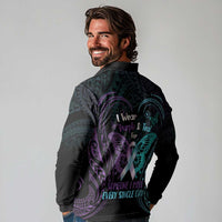 Suicide Awareness Memorial Long Sleeve Polo Shirt I Wear Purple and Teal For Someone I Miss LT14 - Polynesian Pride