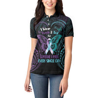 Suicide Awareness Memorial Women Polo Shirt I Wear Purple and Teal For Someone I Miss LT14 - Polynesian Pride