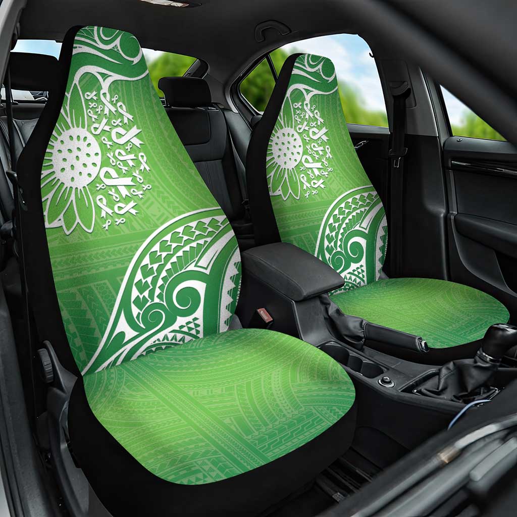 Polynesia Depression Awareness Car Seat Cover Sunflower Green Ribbons Polynesian Tattoo LT14 One Size Green - Polynesian Pride